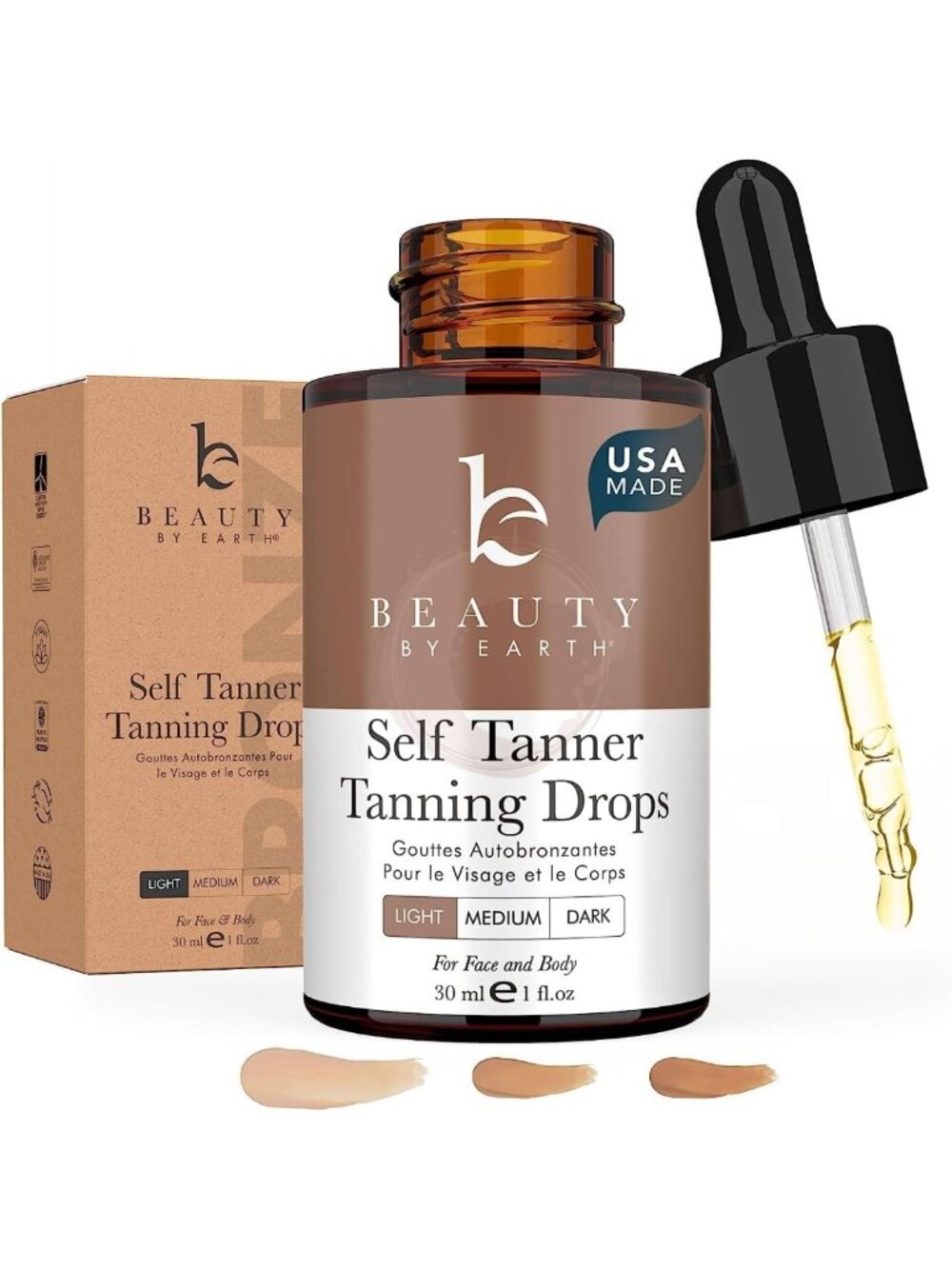 Organic Self Tanning Drops for Face | Natural Bronzing, Aloe Vera, Non-Toxic